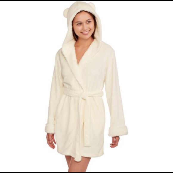body candy Other - Luxe Plush Sleep Ivory Hooded animal ear Robe M